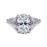 Estrelle - 14K White Gold Oval Diamond Engagement Ring - 0.65 ct