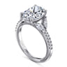 Estrelle - 14K White Gold Oval Diamond Engagement Ring - 0.65 ct