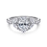 Estrelle - 14K White Gold Oval Diamond Engagement Ring - 0.65 ct