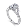 Estrelle - 14K White Gold Oval Diamond Engagement Ring - 0.65 ct