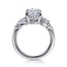 Willa - 14K White Gold Asymmetrical Burst Oval Diamond Engagement Ring - 0.9 ct