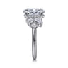 Willa - 14K White Gold Asymmetrical Burst Oval Diamond Engagement Ring - 0.9 ct