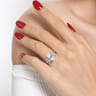 Willa - 14K White Gold Asymmetrical Burst Oval Diamond Engagement Ring - 0.9 ct