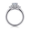 Mattie - 14K White Gold Oval Lotus Diamond Engagement Ring - 0.5 ct