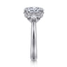 Mattie - 14K White Gold Oval Lotus Diamond Engagement Ring - 0.5 ct
