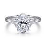 Boa - 14K White Gold Oval Three Stone Diamond Engagement Ring - 0.3 ct