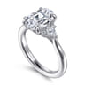 Boa - 14K White Gold Oval Three Stone Diamond Engagement Ring - 0.3 ct