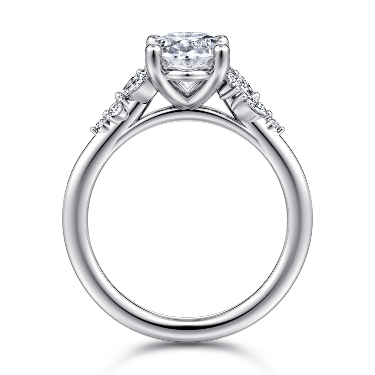Meera - 14K White Gold Diamond Engagement Ring - 0.23 ct - Shot 2