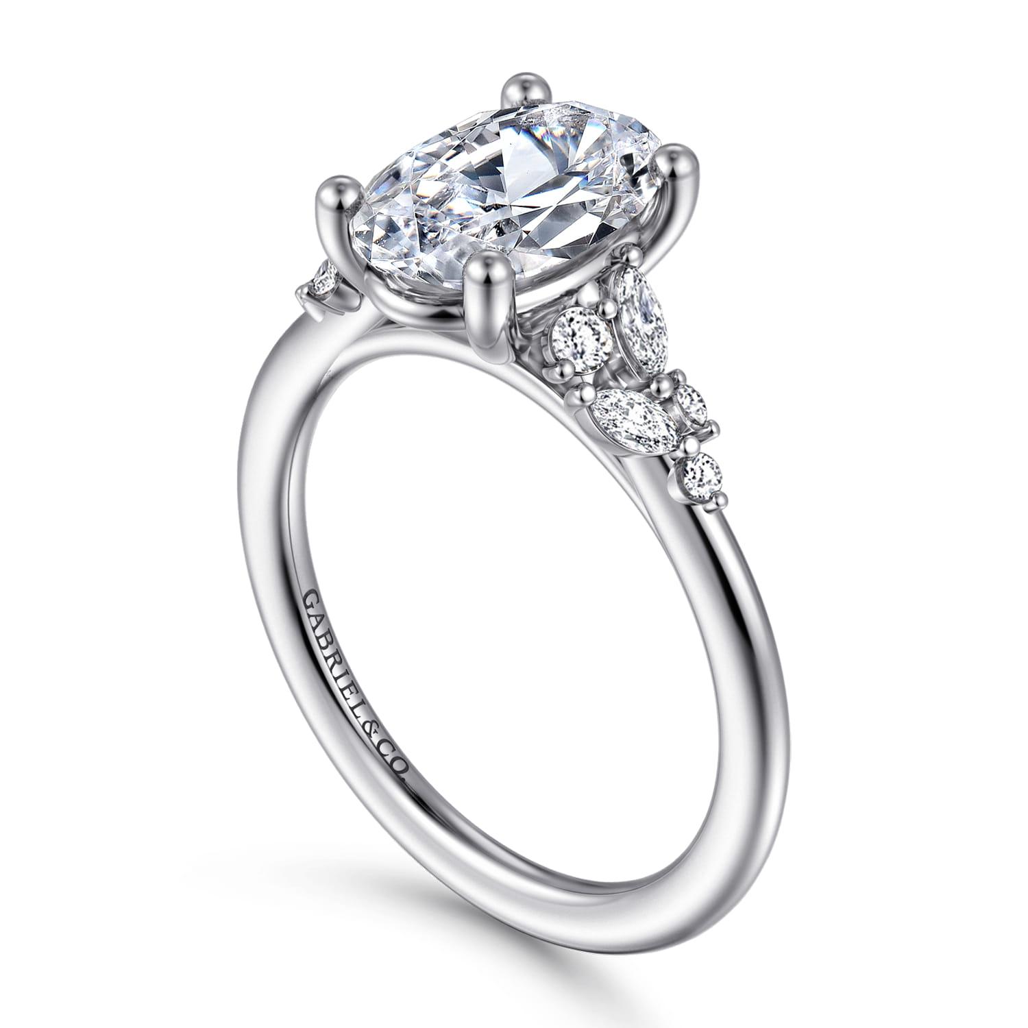 Meera - 14K White Gold Diamond Engagement Ring - 0.23 ct - Shot 3