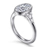 Iryna - 14K White Gold Oval Diamond Engagement Ring - 0.22 ct