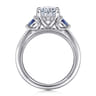Dani - 14K White Gold Round Diamond and Sapphire Engagement Ring - 0.09 ct