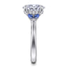 Dani - 14K White Gold Round Diamond and Sapphire Engagement Ring - 0.09 ct