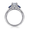 Dani - 14K White Gold Round Diamond and Sapphire Engagement Ring - 0.06 ct