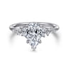 Reena - 14K White Gold Pear Shape Diamond Engagement Ring - 0.18 ct
