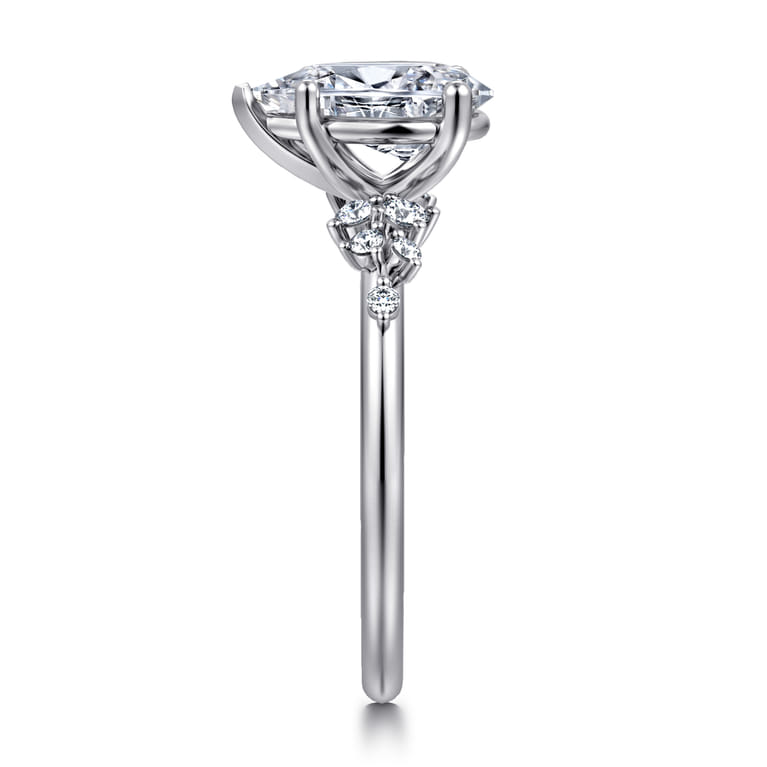 Reena - 14K White Gold Pear Shape Diamond Engagement Ring - 0.18 ct - Shot 4