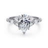 Avah - 14K White Gold Pear Shape Diamond Cluster Engagement Ring - 0.28 ct