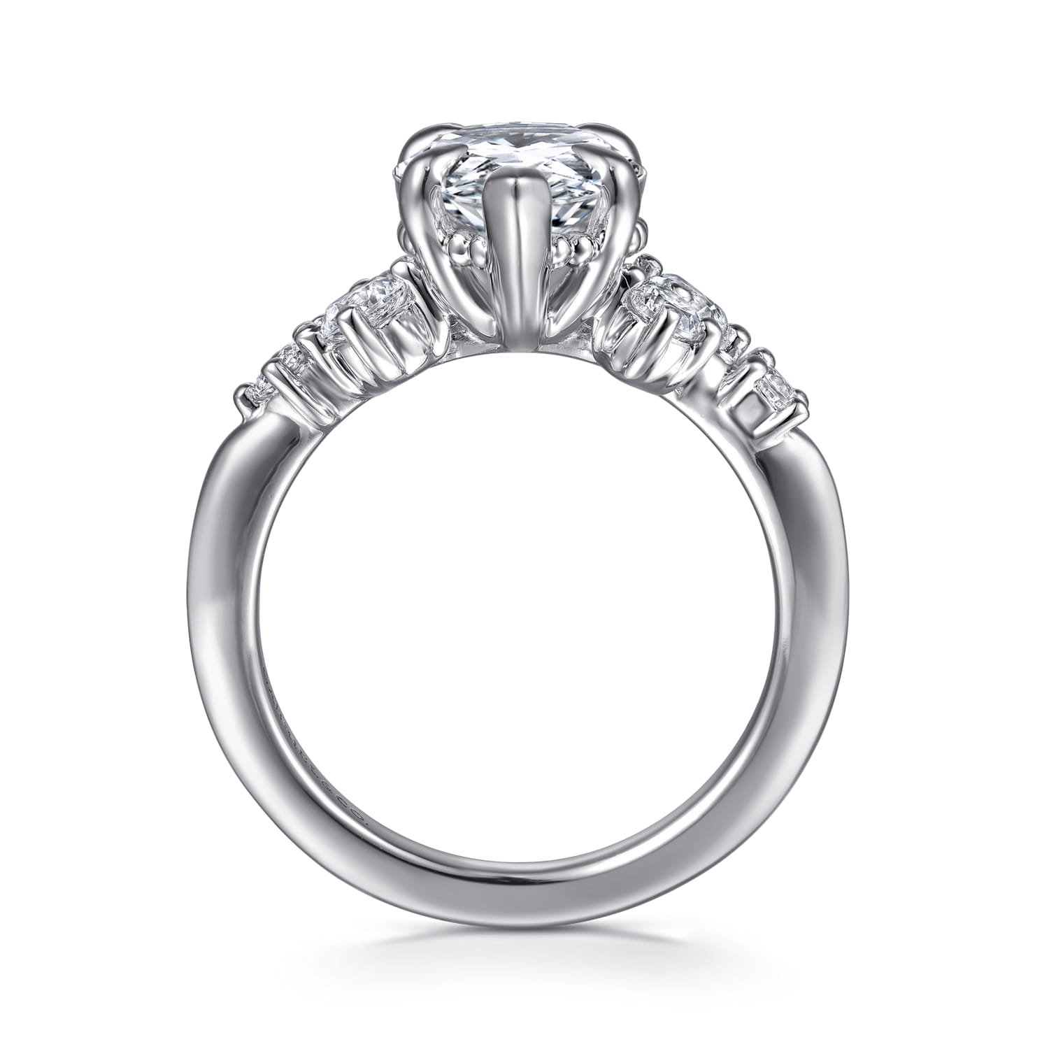 Alexa - 14K White Gold Pear Shape Diamond Engagement Ring - 0.5 ct - Shot 2