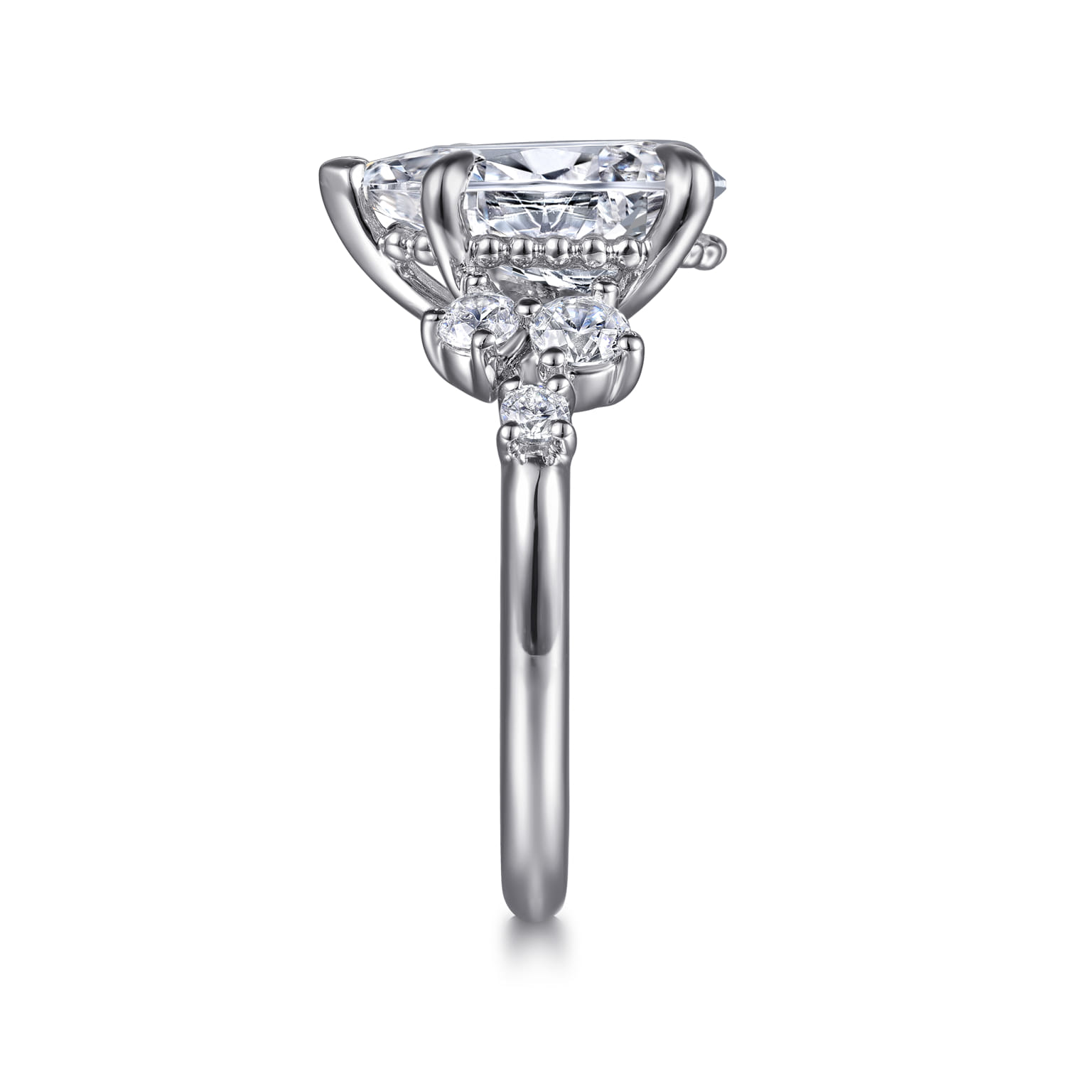Alexa - 14K White Gold Pear Shape Diamond Engagement Ring - 0.5 ct - Shot 5