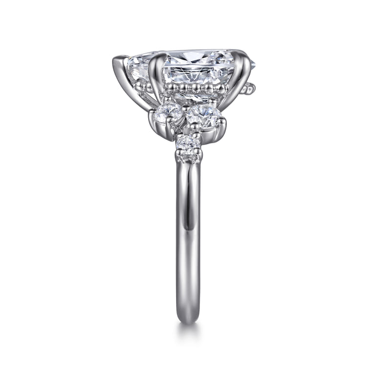 Alexa - 14K White Gold Pear Shape Diamond Engagement Ring - 0.5 ct - Shot 5