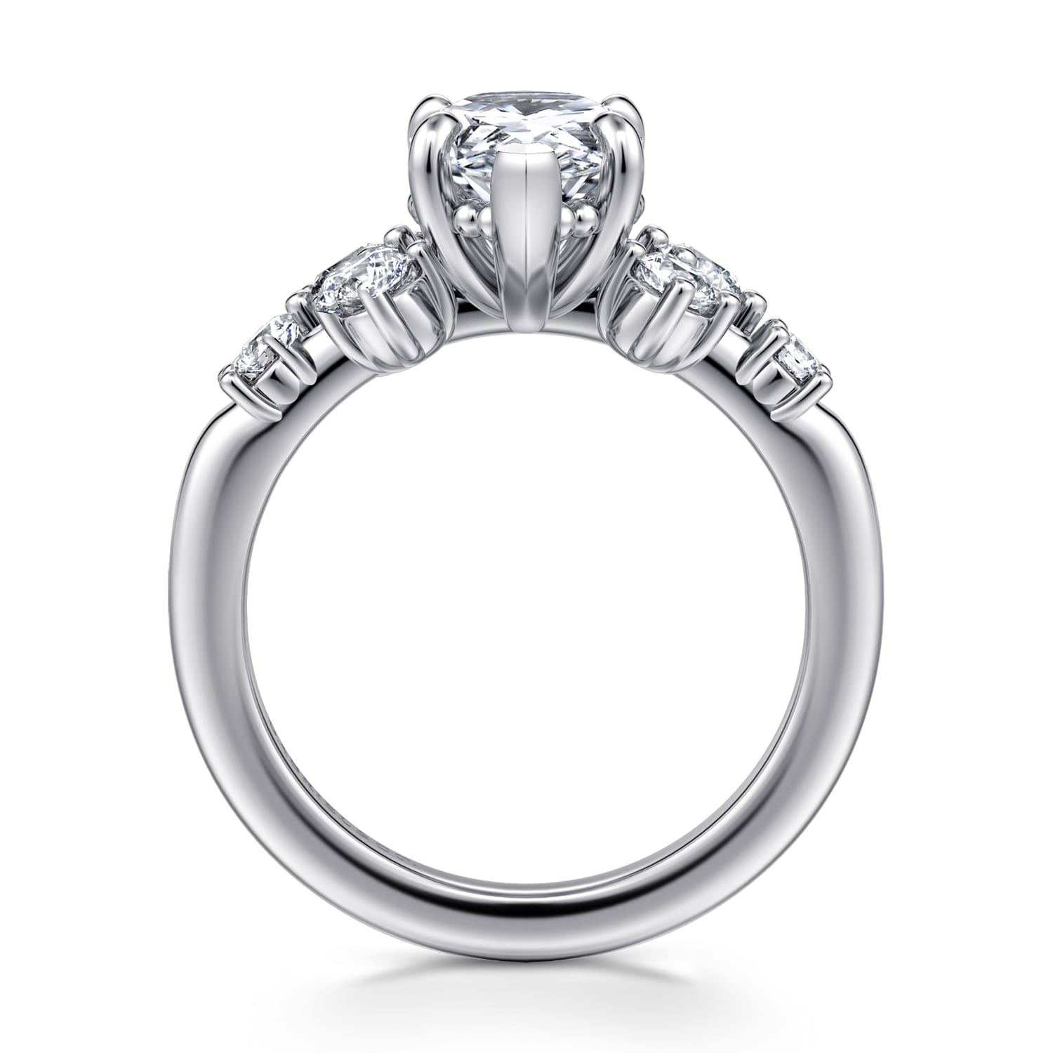 Alexa - 14K White Gold Pear Shape Diamond Engagement Ring - 0.5 ct - Shot 2