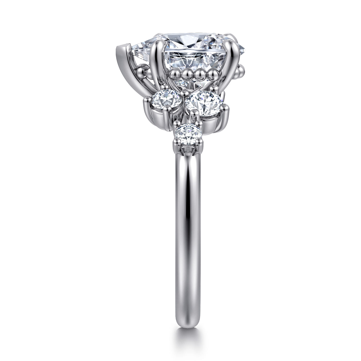 Alexa - 14K White Gold Pear Shape Diamond Engagement Ring - 0.5 ct - Shot 5