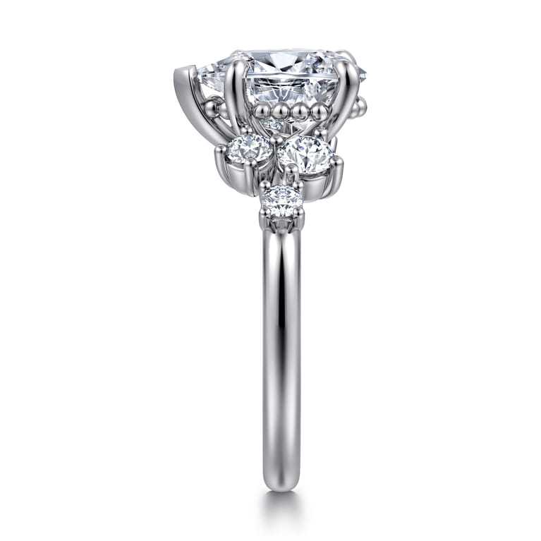 Alexa - 14K White Gold Pear Shape Diamond Engagement Ring - 0.5 ct - Shot 5