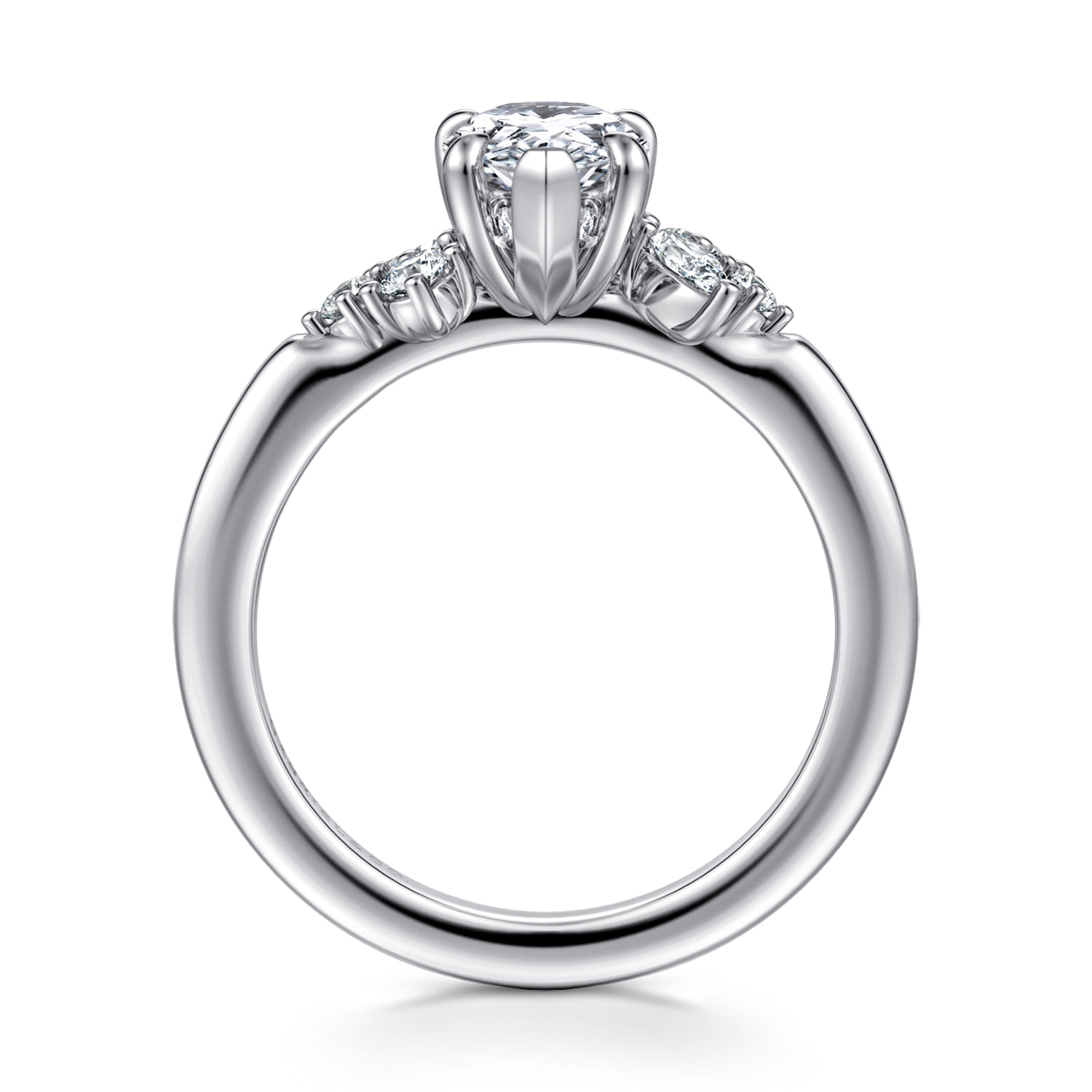 Caye - 14K White Gold Pear Shape Diamond Engagement Ring - 0.7 ct - Shot 2
