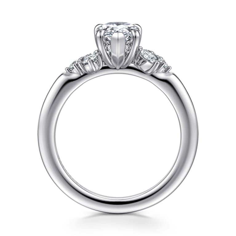 Caye - 14K White Gold Pear Shape Diamond Engagement Ring - 0.7 ct - Shot 2