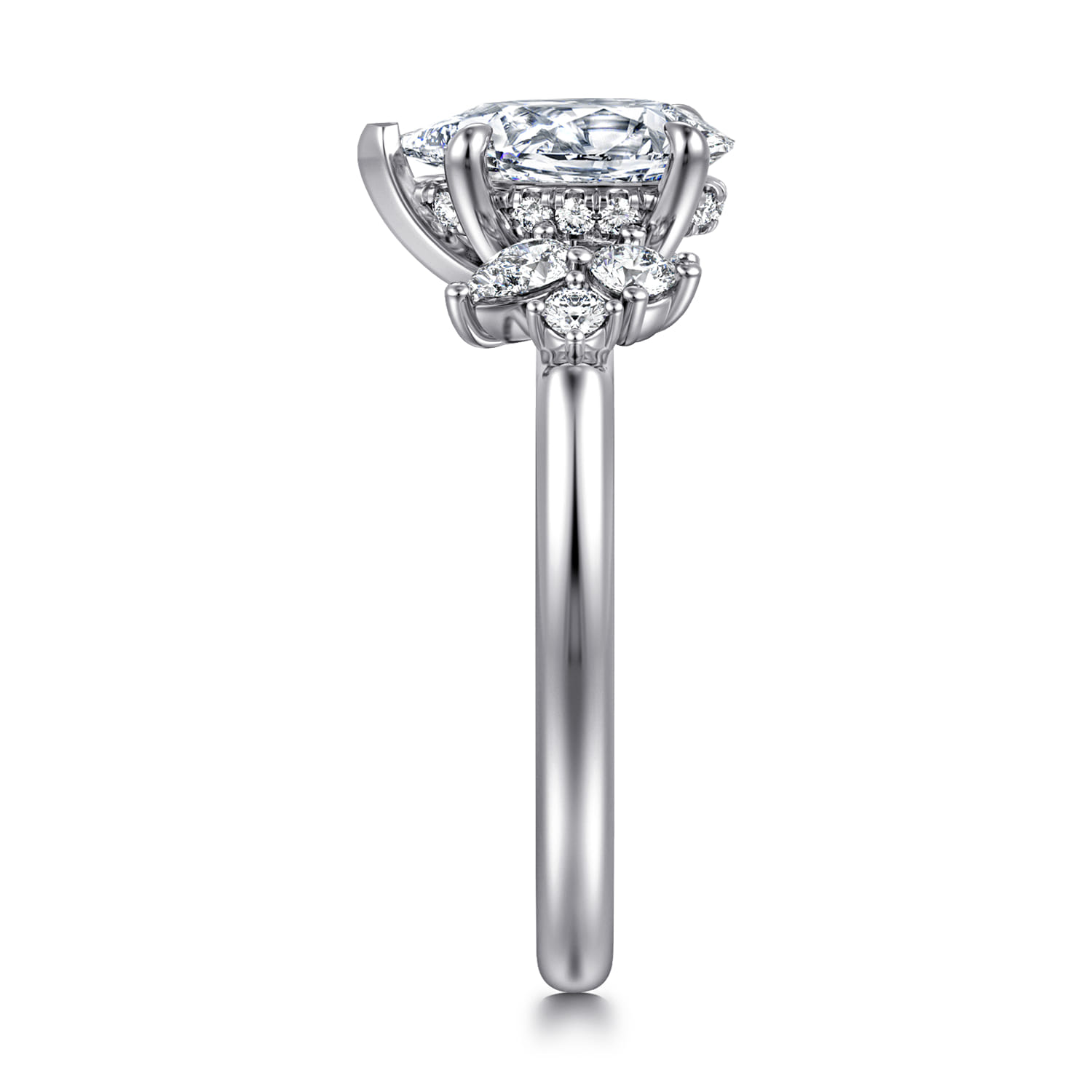 Caye - 14K White Gold Pear Shape Diamond Engagement Ring - 0.7 ct - Shot 4