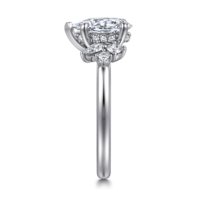 Caye - 14K White Gold Pear Shape Diamond Engagement Ring - 0.7 ct - Shot 4