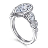 Veyra - 14K White Gold Pear Shape Three Stone Bezel Diamond Engagement Ring - 1 ct
