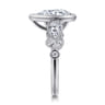 Veyra - 14K White Gold Pear Shape Three Stone Bezel Diamond Engagement Ring - 1 ct