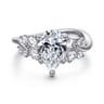 Charm - 14K White Gold Bypass Pear Shape Diamond Engagement Ring - 0.4 ct