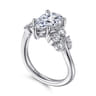 Charm - 14K White Gold Bypass Pear Shape Diamond Engagement Ring - 0.4 ct