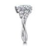 Charm - 14K White Gold Bypass Pear Shape Diamond Engagement Ring - 0.4 ct