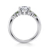 Charm - 14K White Gold Bypass Pear Shape Green Sapphire and Diamond Engagement Ring - 0.18 ct