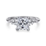 Reena - 14K White Gold Princess Cut Diamond Engagement Ring - 0.18 ct