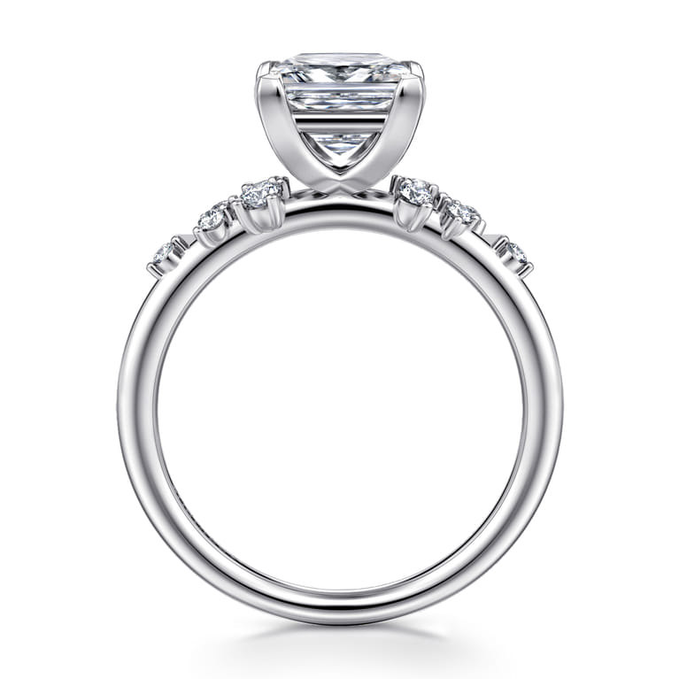 Reena - 14K White Gold Princess Cut Diamond Engagement Ring - 0.18 ct - Shot 2