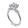 Reena - 14K White Gold Princess Cut Diamond Engagement Ring - 0.18 ct