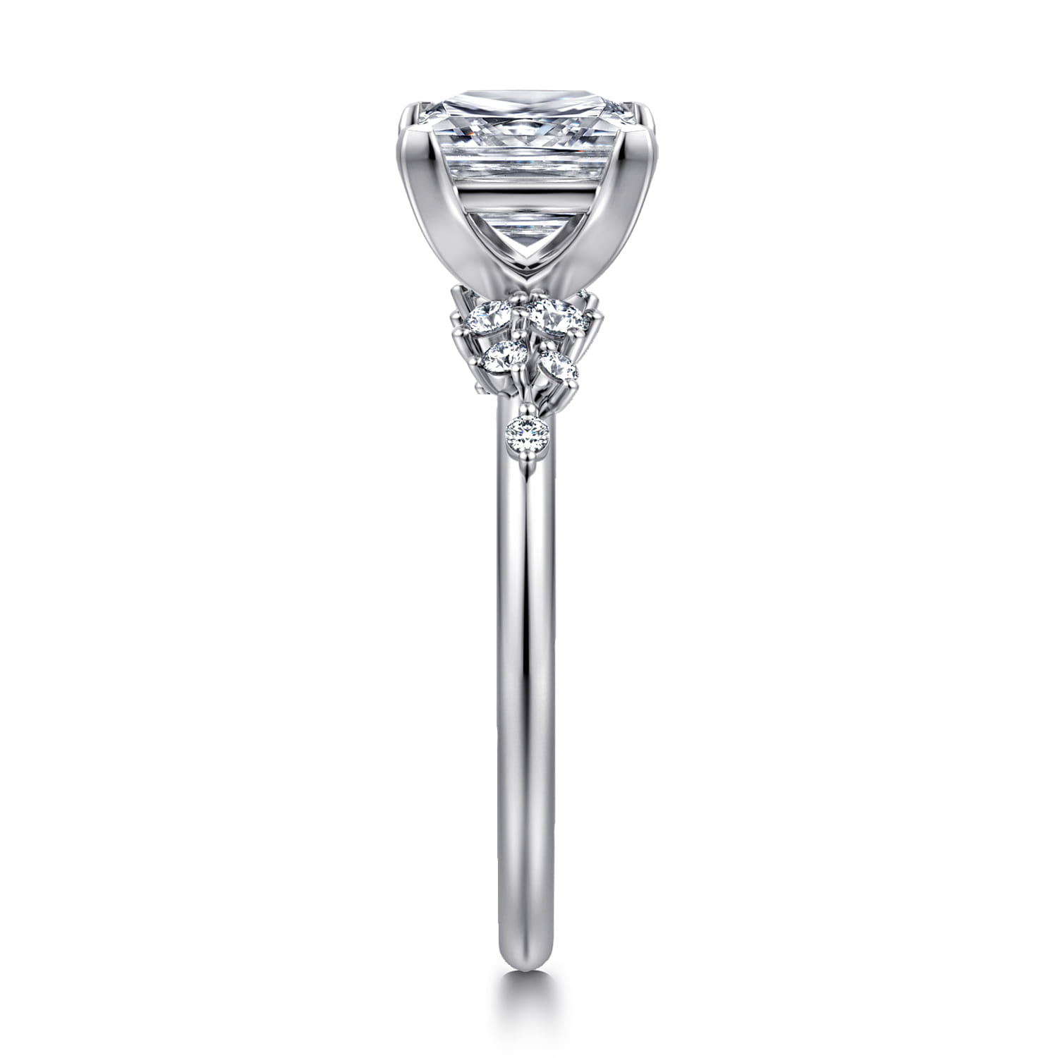 Reena - 14K White Gold Princess Cut Diamond Engagement Ring - 0.18 ct - Shot 4