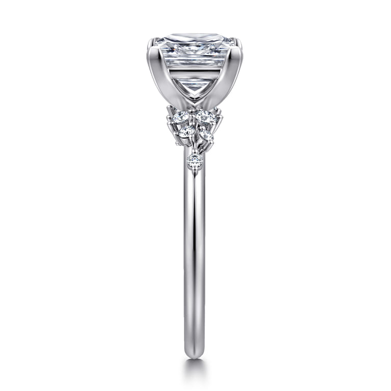 Reena - 14K White Gold Princess Cut Diamond Engagement Ring - 0.18 ct - Shot 4