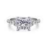 Avah - 14K White Gold Princess Cut Diamond Cluster Engagement Ring - 0.28 ct