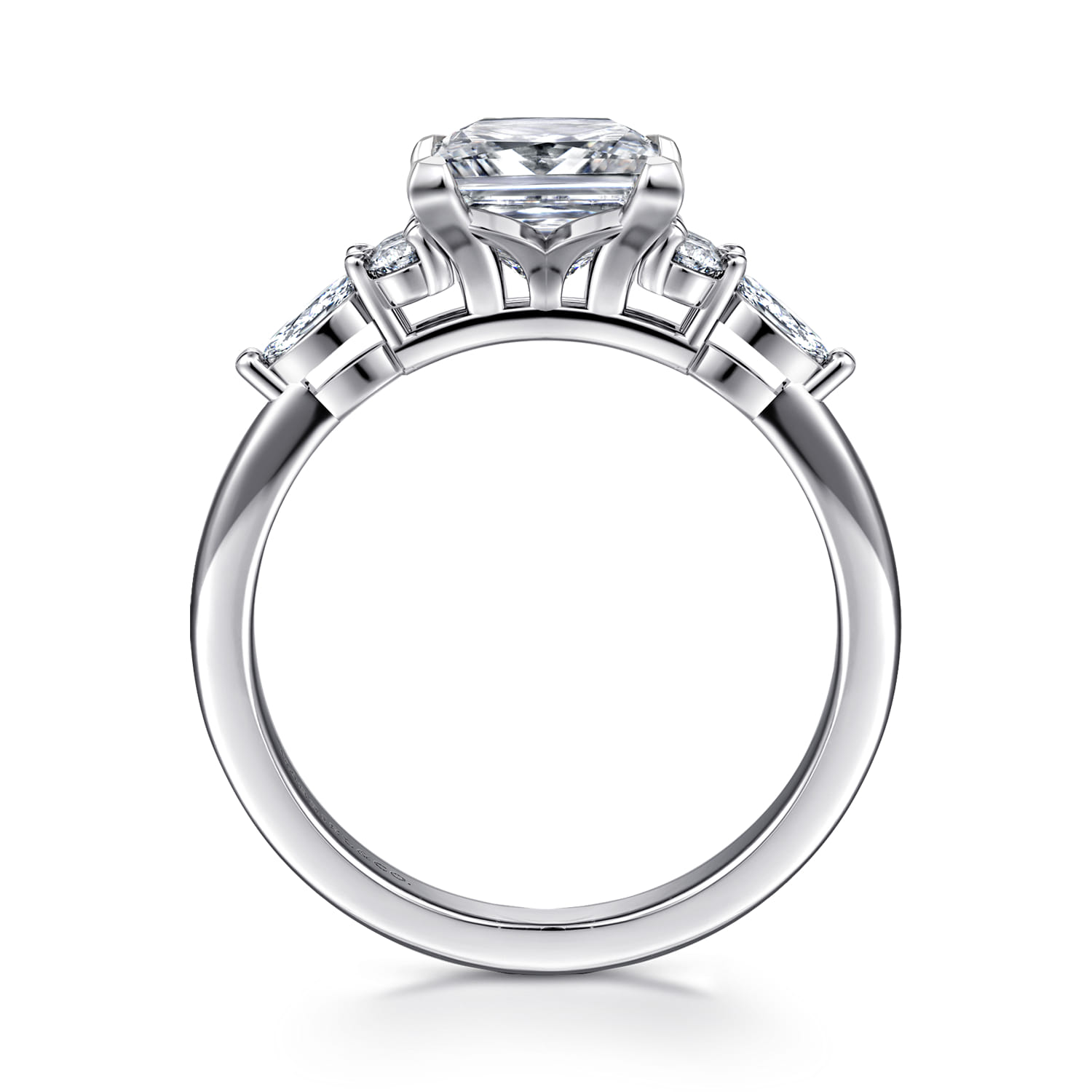 Avah - 14K White Gold Princess Cut Diamond Cluster Engagement Ring - 0.28 ct - Shot 2