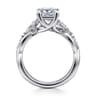 Charlina - 14K White Gold Floral Princess Cut Diamond Engagement Ring - 0.35 ct