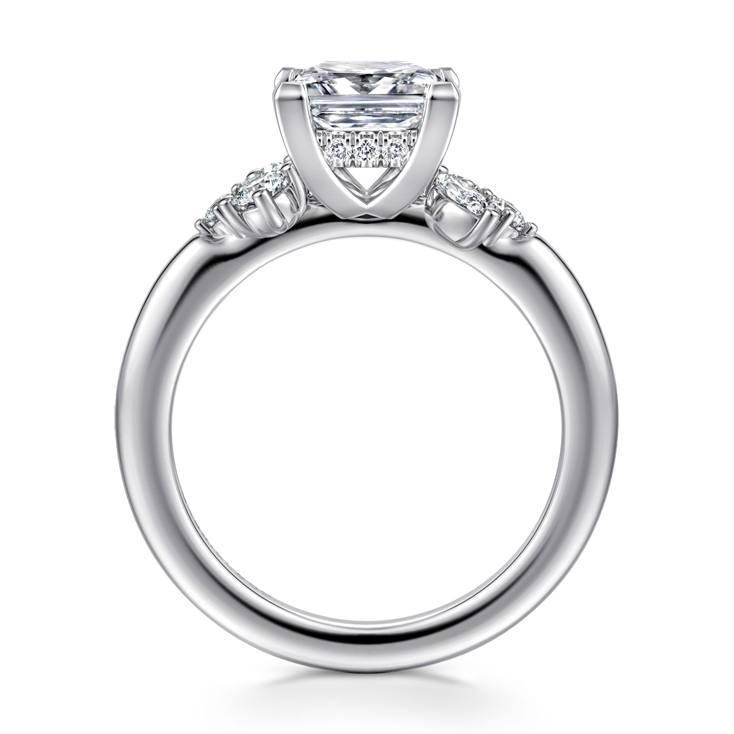 Caye - 14K White Gold Princess Cut Diamond Engagement Ring - 0.7 ct - Shot 2