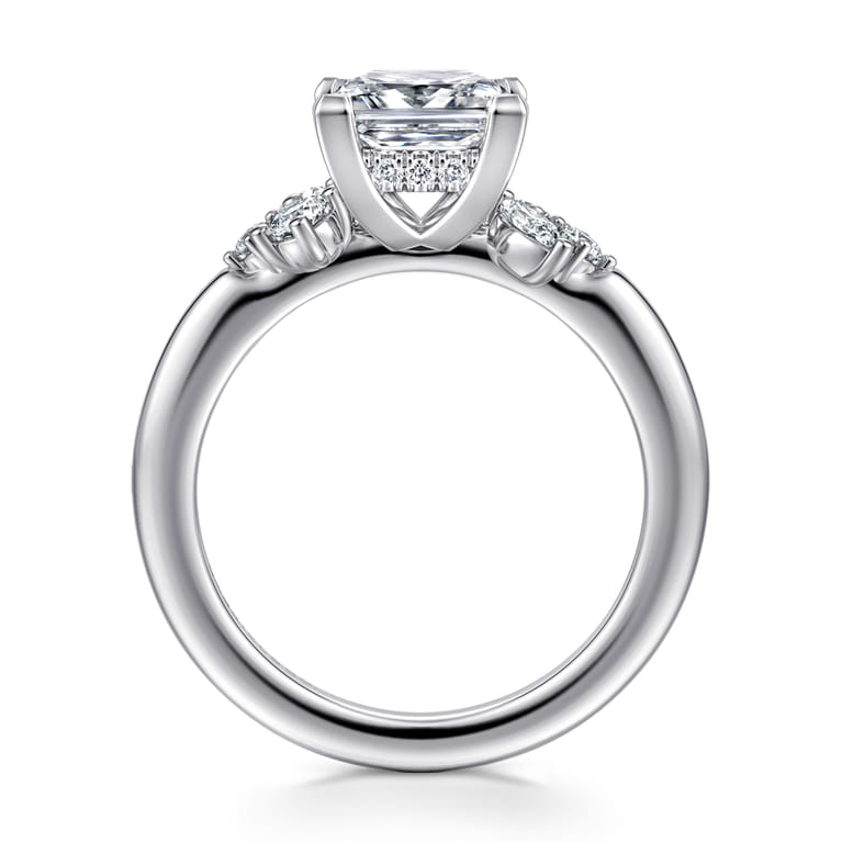 Caye - 14K White Gold Princess Cut Diamond Engagement Ring - 0.7 ct - Shot 2