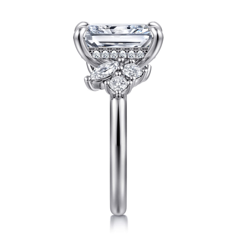 Caye - 14K White Gold Radiant Cut Diamond Engagement Ring - 0.7 ct - Shot 4