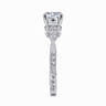 Solene - Vintage Inspired 14K White Gold Round Diamond Engagement Ring - 0.13 ct