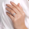 Solene - Vintage Inspired 14K White Gold Round Diamond Engagement Ring - 0.13 ct
