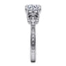 Solene - Vintage Inspired 14K White Gold Round Diamond Engagement Ring - 0.14 ct
